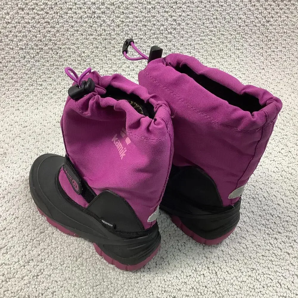 Kamik Snow Boots Youth Size 1 Purple Waterproof Insulated Winter 14083-VIO